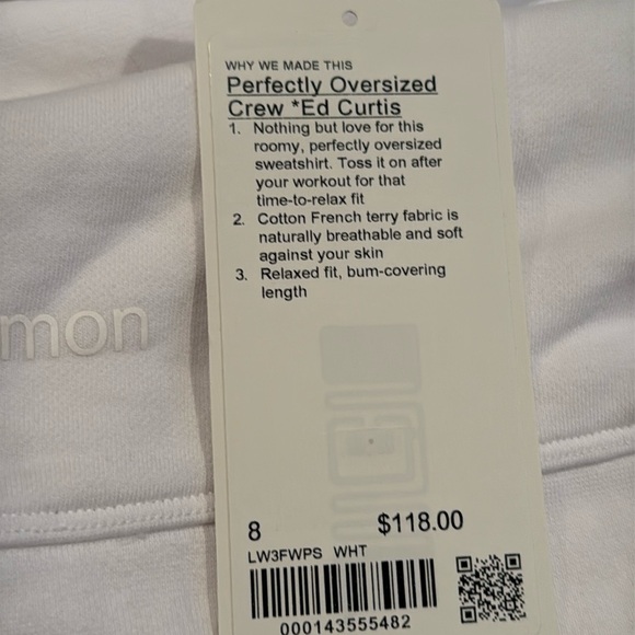 lululemon Women’s Perfectly Oversized Crew *Ed Curtis-size 8 - Picture 4 of 4